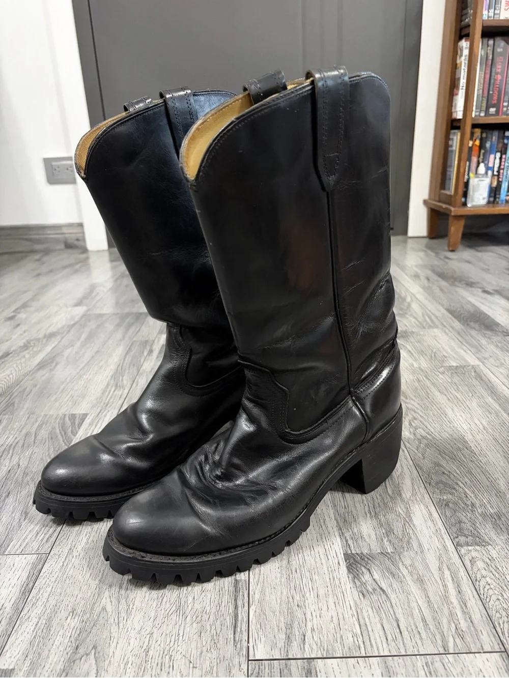 ACME black leather
